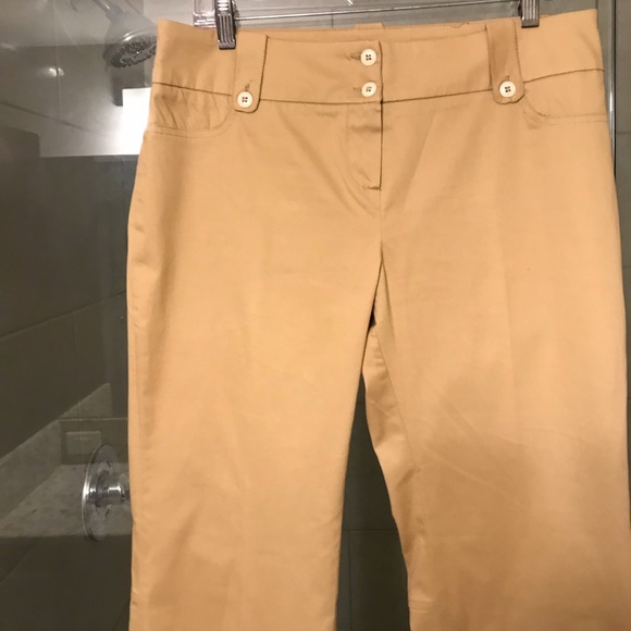 BYE  a European Brand. Tan Pants Tall Wide Waist Band w/ Decorative Belt Loops - Picture 5 of 11